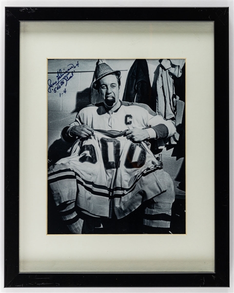 Deceased HOFer Jean Beliveau Montreal Canadiens Signed 500th Goal Limited-Edition Framed Photo Collection of 10 with LOA 