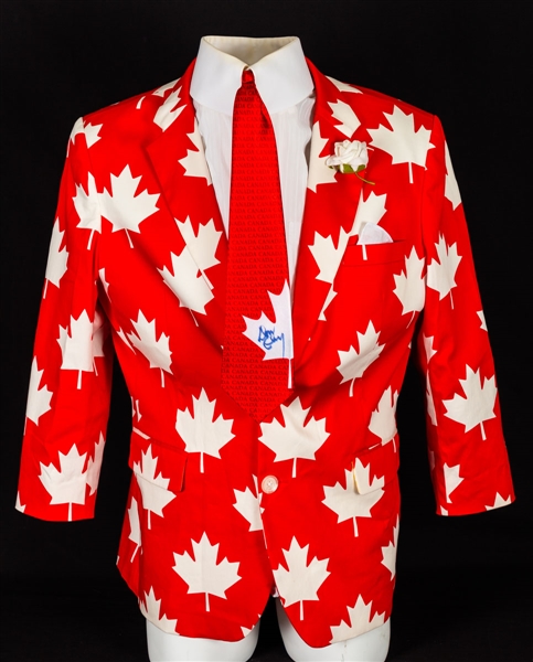 Don Cherry’s 2016 World Cup of Hockey Signed and Worn Shirt, Tie and Blazer Plus Vancouver Giants 2016-17 Signed Replica Jersey with LOA 
