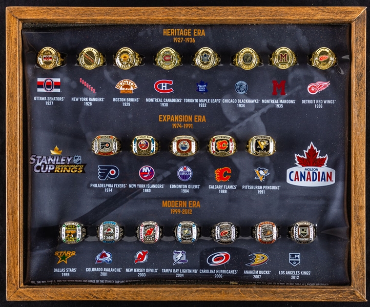 Molson Canadian Stanley Cup Commemorative Rings (20) in Display Case