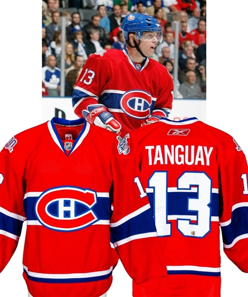 Alex Tanguays 2008-09 Montreal Canadiens Game-Worn Jersey with Team LOA - Centennial and All-Star Game Patches! - Photo-Matched! 