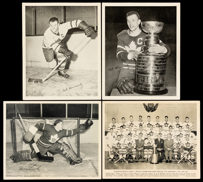 1945-54 Montreal Canadiens (51) and Toronto Maple Leafs (38) Quaker Oats Hockey Photos Plus 1946-47 and 1949-50 Premium Booklets and 1947-48 Dick Irvin Booklet