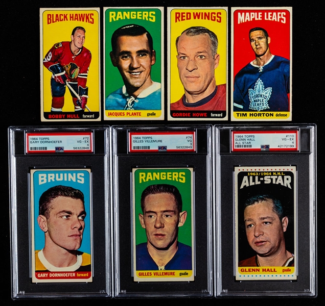 1964-65 Topps Hockey Tall Boys Complete 110-Card Set Including 6 PSA-Graded Cards