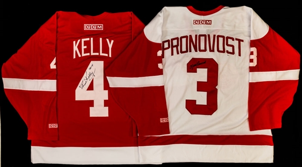Detroit Red Wings Signed Jersey Collection of 4 Including Red Kelly, Marcel Pronovost and Ted Lindsay (2)