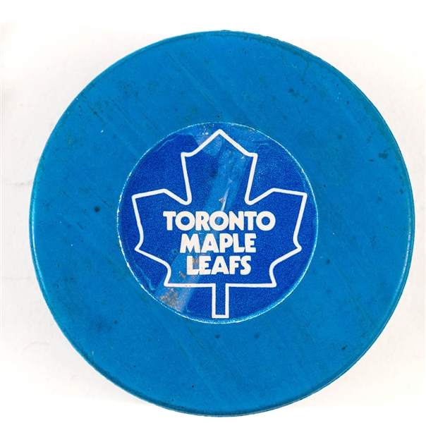 Toronto Maple Leafs 1972 Blue Viceroy Prototype Game Puck