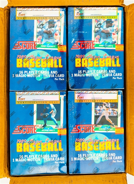 1989 Score Baseball Wax Boxes (20) - iCert Certified from Sealed Case
