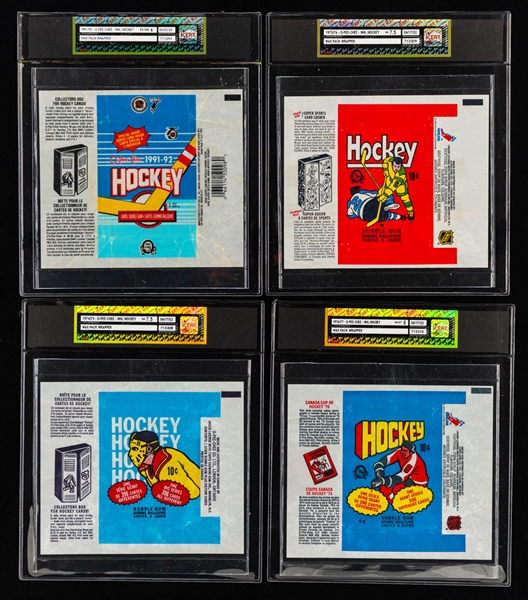 1974-75 to 1991-92 O-Pee-Chee Hockey Wrappers Run (18) - All Graded by iCert