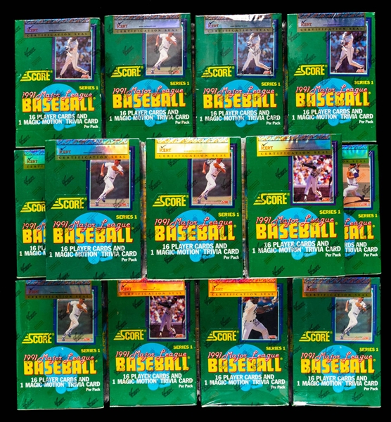 1991 Score Baseball Series 1 Baseball Wax Boxes (15) - iCert Certified 
