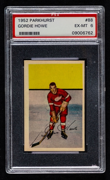 1952-53 Parkhurst Hockey Card #88 HOFer Gordie Howe - Graded PSA 6