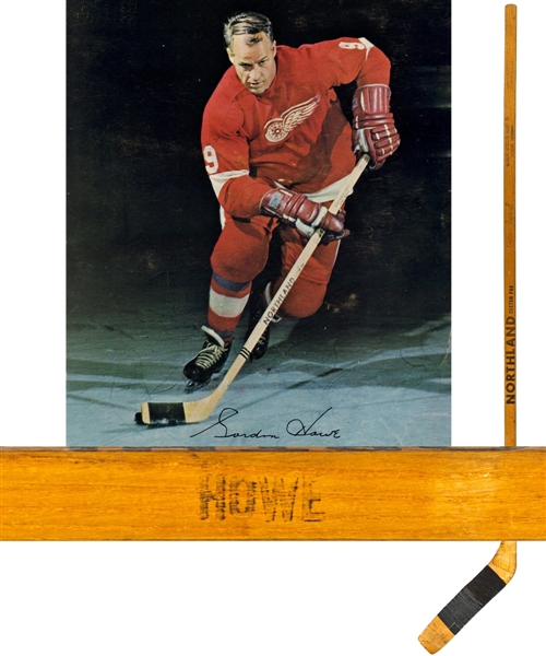 Gordie Howes Late-1960s Detroit Red Wings Northland Custom Pro Game-Issued Stick