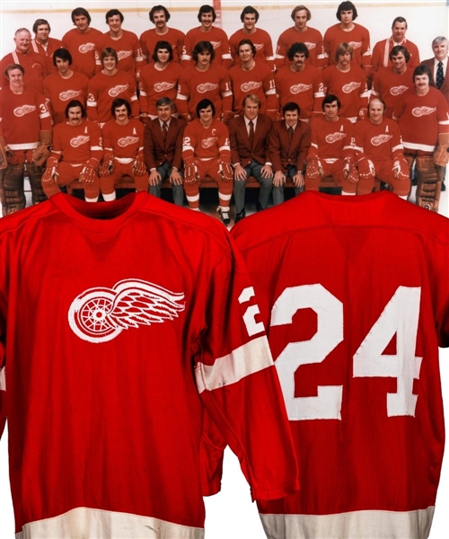 Early-to-Mid-1970s Detroit Red Wings Game-Worn Jersey with LOA – Team Repairs! 