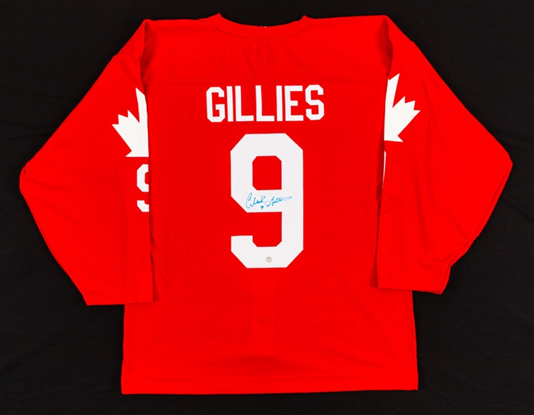 Clark Gillies Signed 1981 Canada Cup Team Canada Replica Jersey with COA 