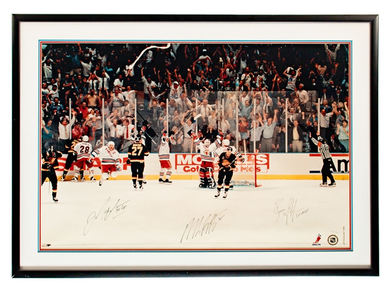 New York Rangers 1994 Stanley Cup Finals Multi-Signed Limited-Edition #122/1994 Framed Photo Including Messier, Richter and Leetch with Classic Auctions LOA (41 1/2 x 30")