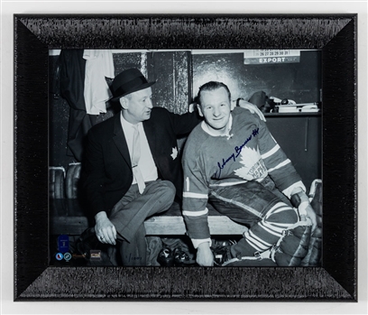 Deceased HOFer Johnny Bower Toronto Maple Leafs Signed Jersey and Signed Framed Limited-Edition Photos (4) with COAs