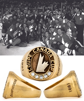 Vincent Damphousses 1991 Canada Cup Team Canada 10K Gold and Diamond Ring