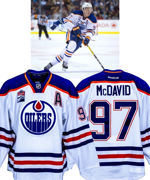 Connor McDavids 2016-17 Edmonton Oilers Game-Worn Pre-Season Alternate Captains Jersey with LOA - Rogers Place Inaugural Season Patch! - Only McDavid Alternate Captains Jersey!