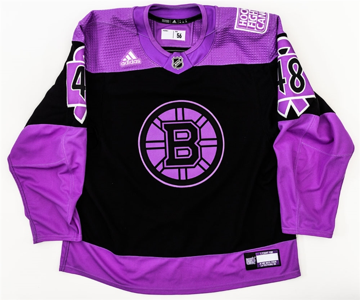 Matt Grzelcyks 2019-20 Boston Bruins "Hockey Fights Cancer" Signed Warm-Up Worn Jersey with LOA