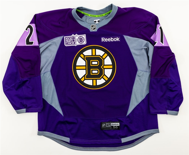 Loui Eriksson’s 2013-14 Boston Bruins Hockey Fights Cancer Signed Warm-Up Worn Jersey 