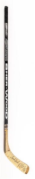 Paul Coffeys Late-1990s/Early-2000s Carolina Hurricanes / Boston Bruins Signed Sher-Wood PMP 7000 Game-Used Stick