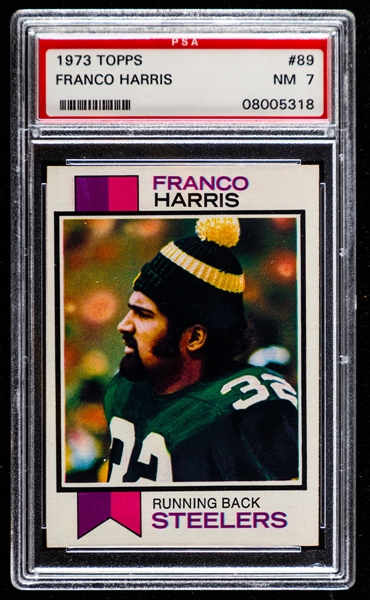 1973 Topps Football Card #89 HOFer Franco Harris Rookie - Graded PSA 7
