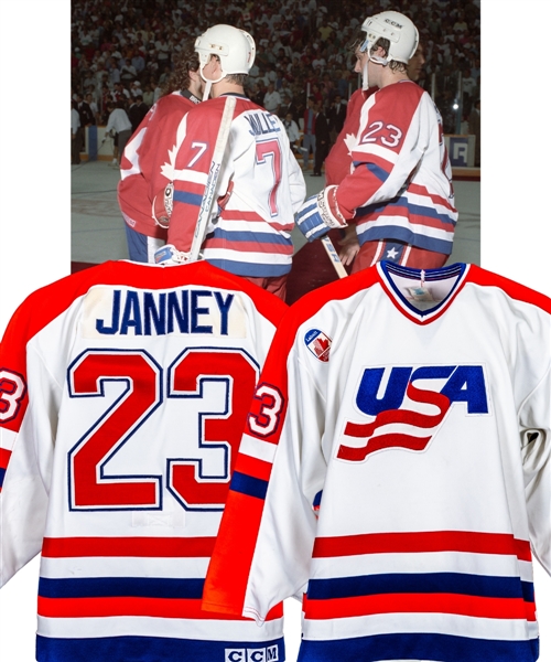 Craig Janneys 1991 Canada Cup Team USA Game-Worn Jersey with LOA - Photo-Matched!