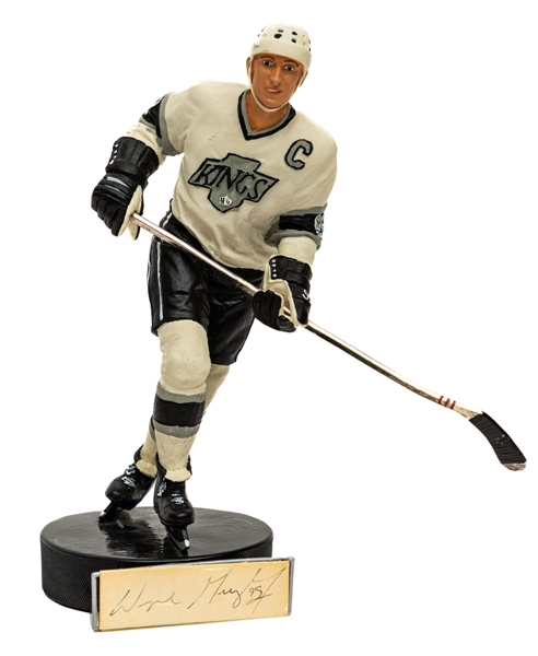 Wayne Gretzky Figurine Collection of 4 Including Signed 1989 Limited-Edition Gartlan Figurine with LOA 