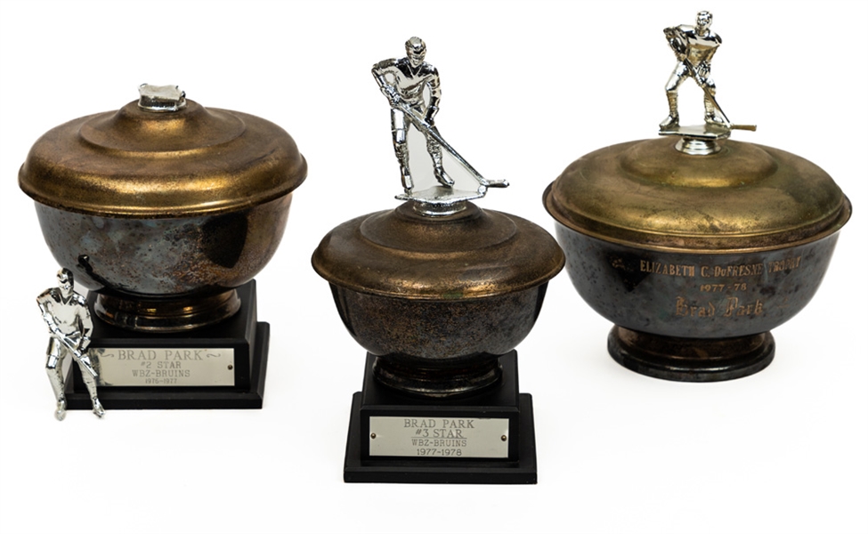 Brad Park Trophy (3) and Photo Collection Originating from His Personal Collection 