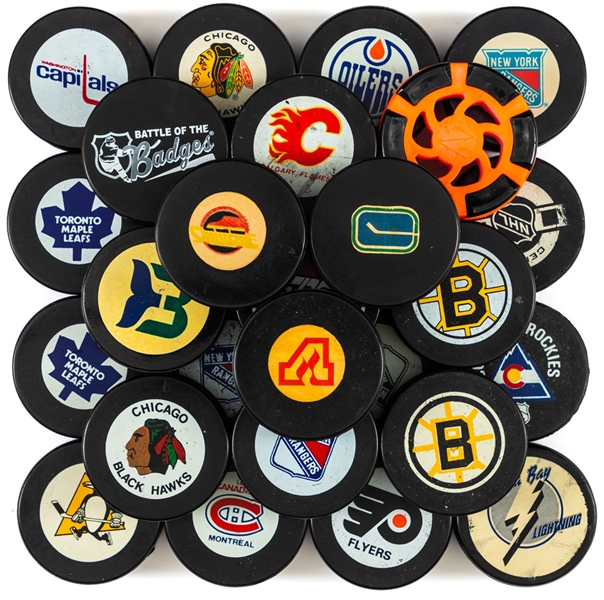 Viceroy and InGlasCo Official Game Puck and Other Various Puck Collection of 28