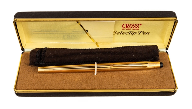 Cross Pen in Original Box Presented to Hull Olympiques Head Coach Pat Burns from Wayne Gretzky and Engraved 1985 Wayne Gretzky