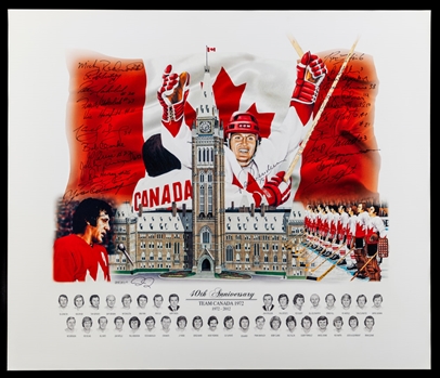 Team Canada 1972 Canada-Russia Series 40th Anniversary Team-Signed Lithograph by 25 with COA (16" x 20")