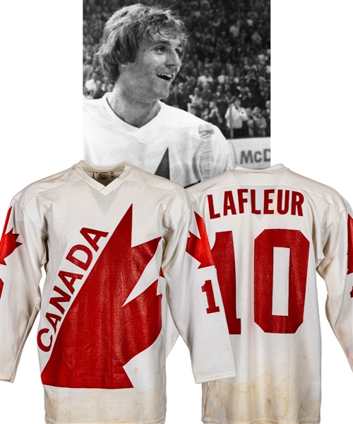 Guy Lafleurs 1976 Canada Cup Team Canada Game-Worn Pre-Tournament Jersey with LOA