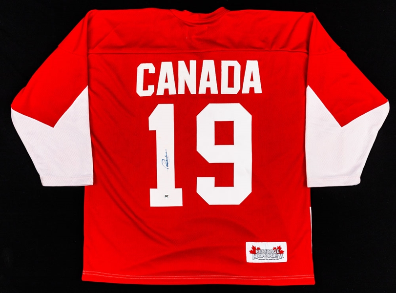 Paul Henderson Signed 1972 Canada-Russia Series Team Canada Replica Jersey 