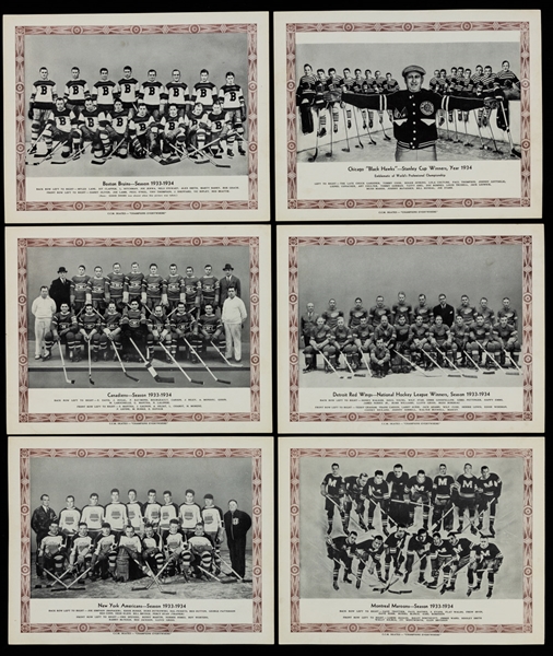 1933-34 Brown Border, 1934-35 Green Border and 1935-36 Blue Border (2) CCM Hockey Photos / Team Photos Complete Sets