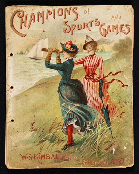 1888 A42 W.S. Kimball & Co "Champions of Sports and Games" Complete Album - Has Images of All 50 Cards from the 1887 N184 Kimball Champions Set Including Baseball Players (4), Oakley and Sullivan