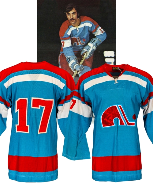 Yves Bergerons 1972-73 WHA Quebec Nordiques Inaugural Season Game-Worn Jersey with LOA
