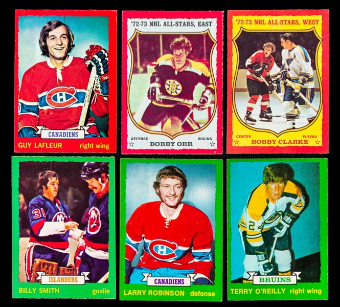 1973-74 O-Pee-Chee Hockey Complete 264-Card High Grade Set Plus Team Logos (58) and Team Rings (2)