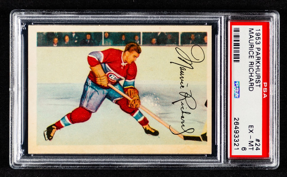 1953-54 Parkhurst Hockey Card #24 HOFer Maurice Richard - Graded PSA 6