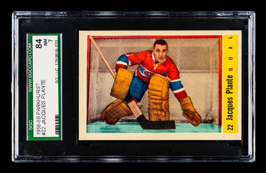1958-59 Parkhurst Hockey Card #22 HOFer Jacques Plante - Graded SGC 7
