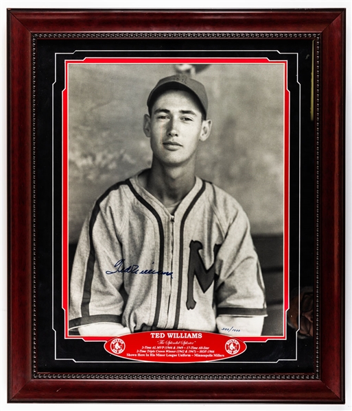 Ted Williams Signed Minneapolis Millers Limited-Edition Framed Photo #900/1000 with JSA LOA (23 ½” x 27 ½”)