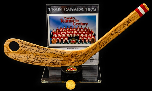 1972 Canada-Russia Summit Series Team Canada Limited-Edition Team-Signed Hockey Stick Blade by 27