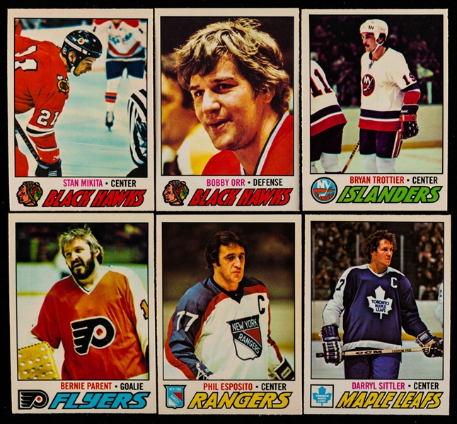 1977-78 O-Pee-Chee Hockey Complete 396-Card Set Plus 1974-75 and 1977-78 O-Pee-Chee WHA Hockey Complete 66-Card Sets