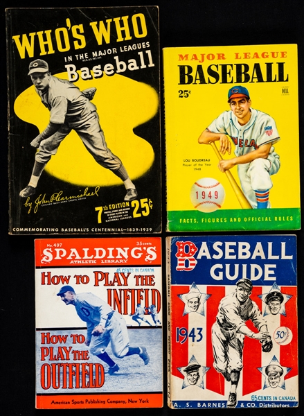 1930s to 1950s Baseball Guide, Register and Whos Who Collection of 32