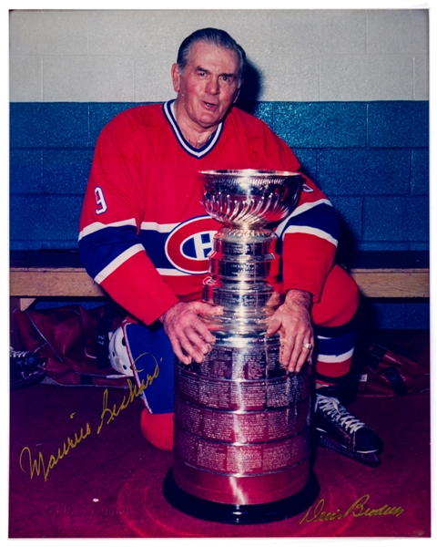 Deceased HOFer Maurice Richard Signed Montreal Canadiens Original Denis Brodeur Photo from Former NHL Strength and Conditioning Coach with His Signed LOA (8" x 10")