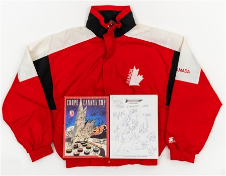 1991 Canada Cup Team Canada Team-Signed Poster, Program and Sheets (4) Plus Additional Items from Former NHL Strength and Conditioning Coach with His Signed LOA