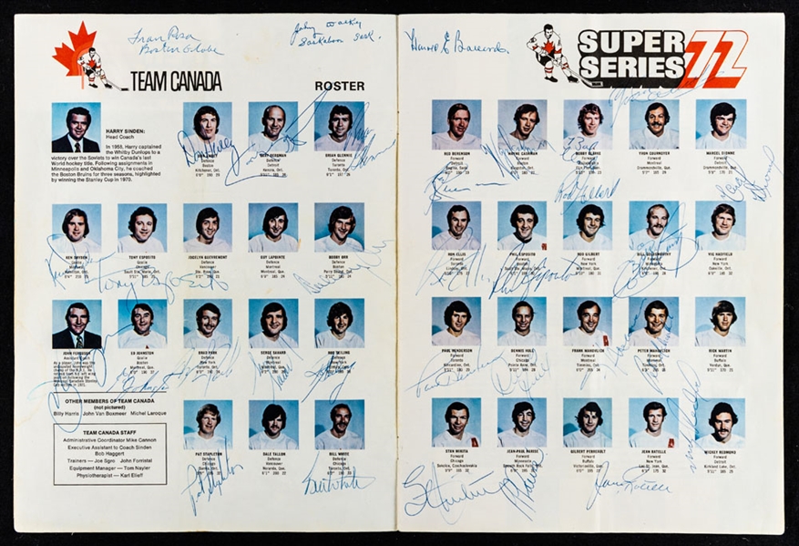1972 Canada-Russia Series Team Canada Vintage Team-Signed Official Home TV Program by 40+ Including Ken Dryden and Bobby Orr