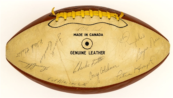 Edmonton Eskimos 1968 Team-Signed Spalding CFL Official Autograph Football by 25+