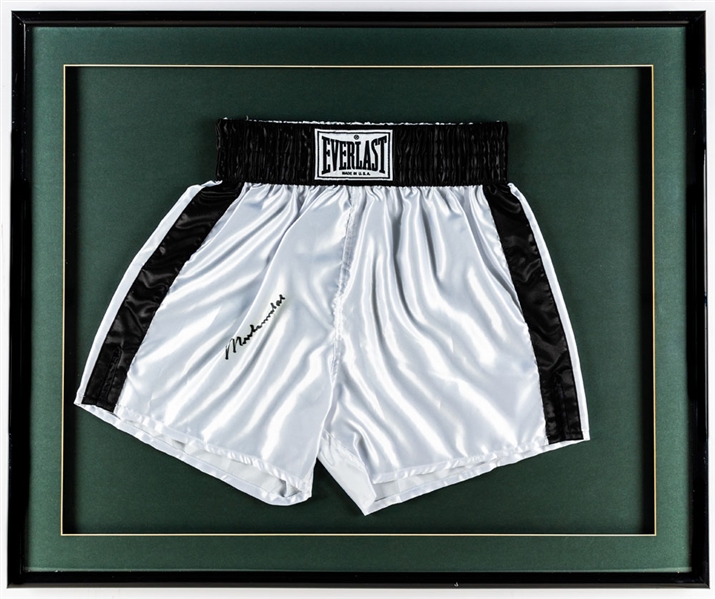 Muhammad Ali Signed Framed Everlast Boxing Trunks with JSA LOA (34 ¼” x 28 ¼”)