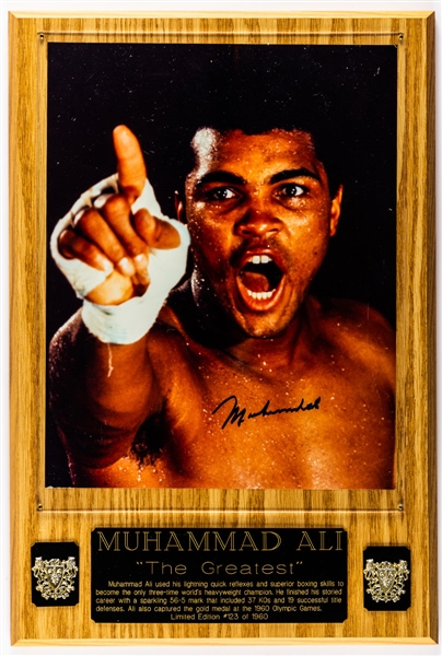 Muhammad Ali The Greatest Signed Photo Framed Display with JSA LOA Plus Additional Unsigned Photo Display (13 1/2" x 20")