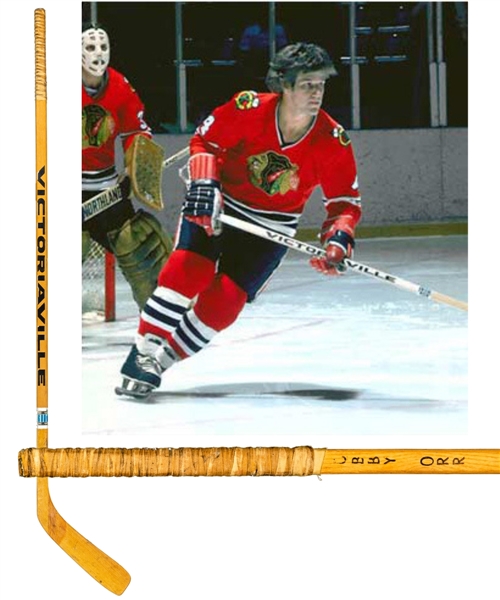Bobby Orrs 1976-77 Chicago Black Hawks Victoriaville Game-Used Stick