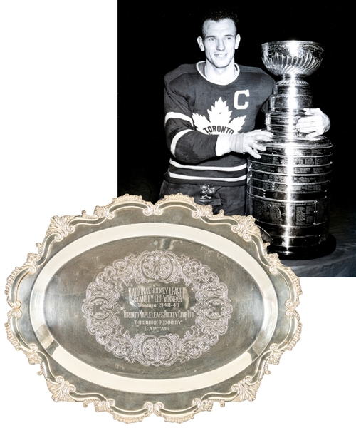 Ted Kennedys 1948-49 Toronto Maple Leafs Stanley Cup Championship Tray with Family LOA 