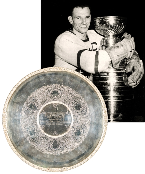 Ted Kennedys 1950-51 Toronto Maple Leafs Stanley Cup Championship Tray with Family LOA 